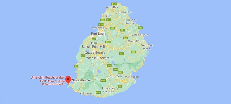 dinarobin beachcomber location map